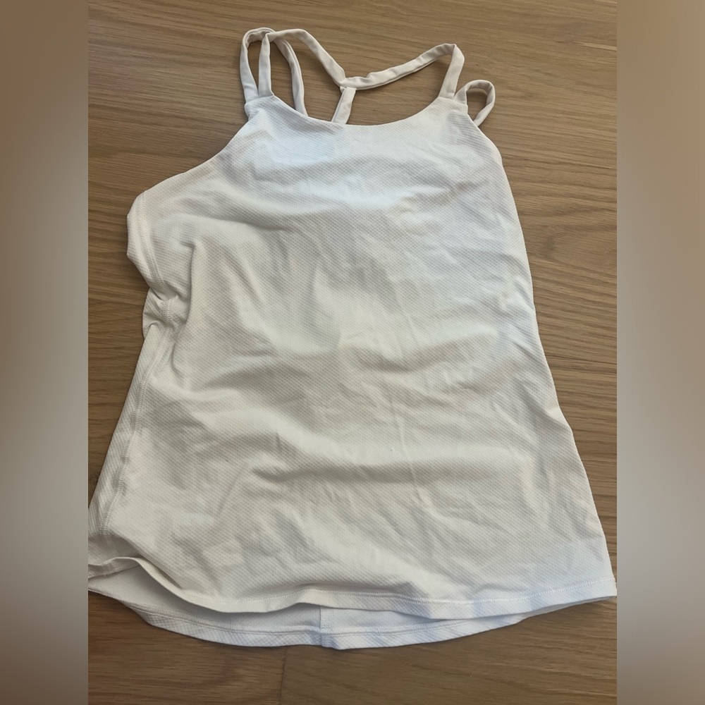 White Ivivva tank size 10 with built in bra